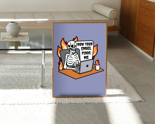 Office Skeleton Print