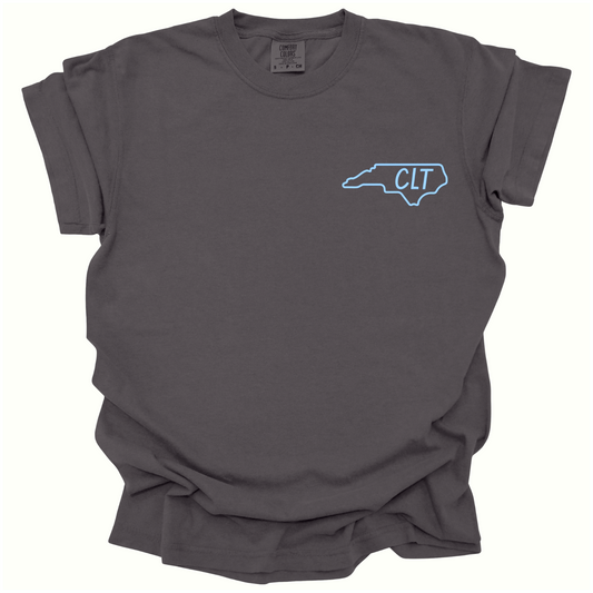 Blue Charlotte Skyline Tee - Front and Back