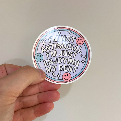 I'm Not Antisocial Sticker