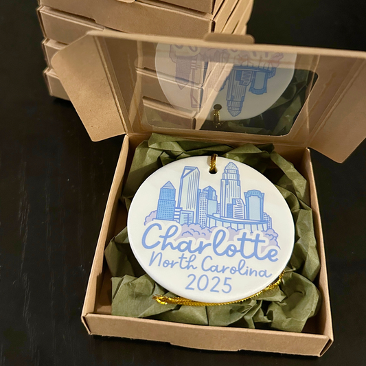 Charlotte Skyline Christmas Ornament