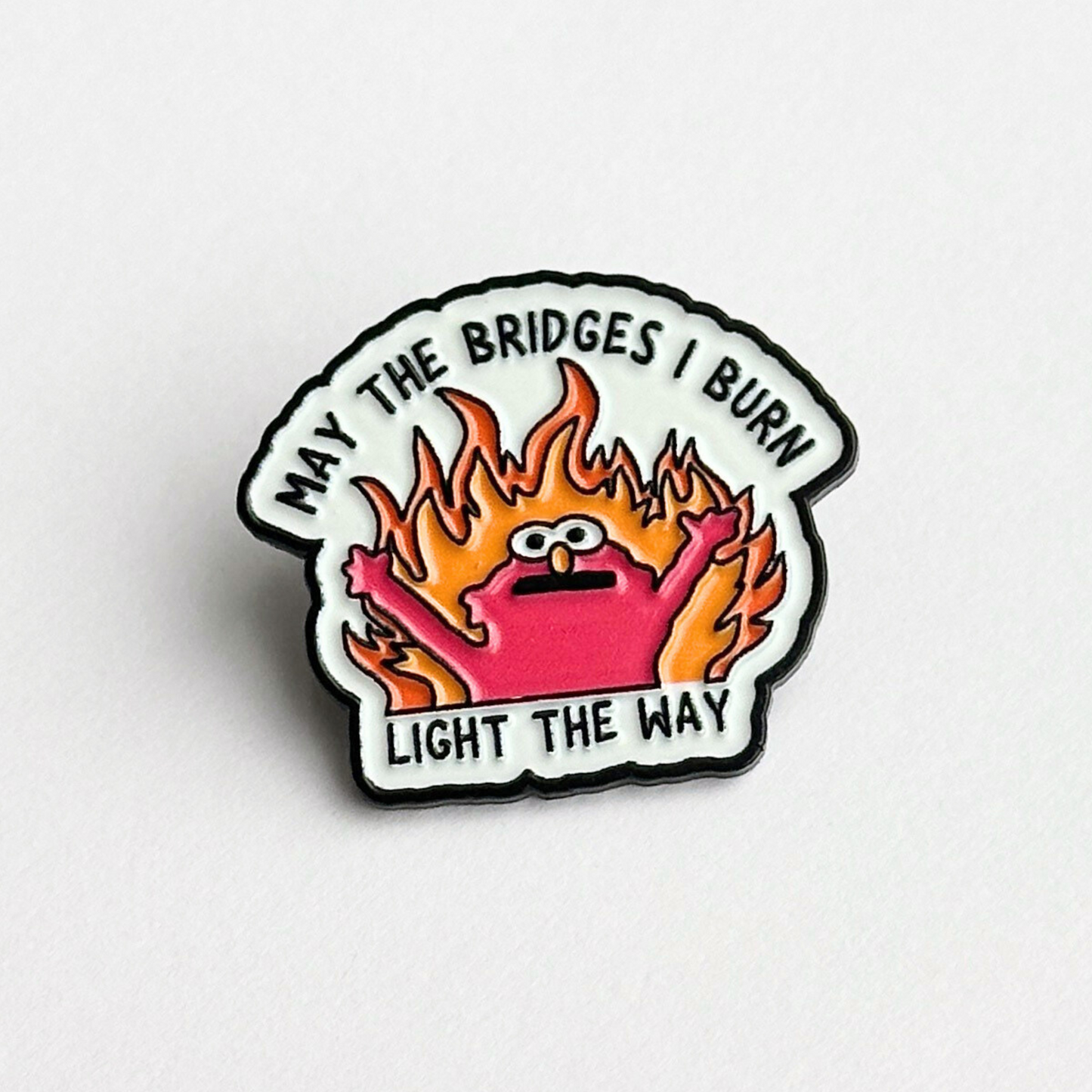 Burned Bridges Enamel Pin