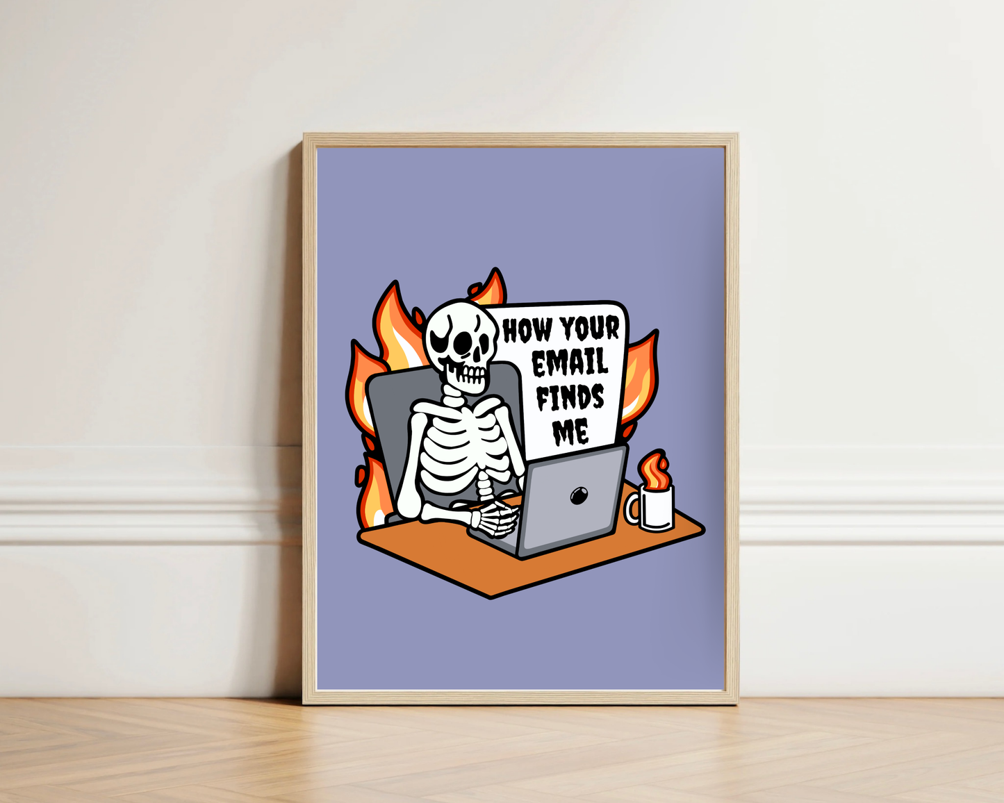 Office Skeleton Print