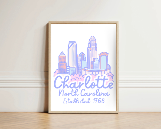 Charlotte Skyline Print