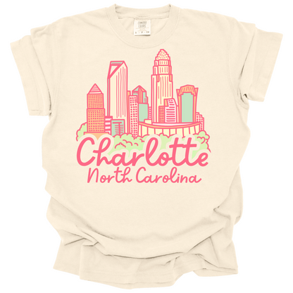 Pink Charlotte Skyline Tee