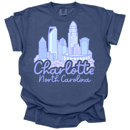 Purple Charlotte Skyline Tee