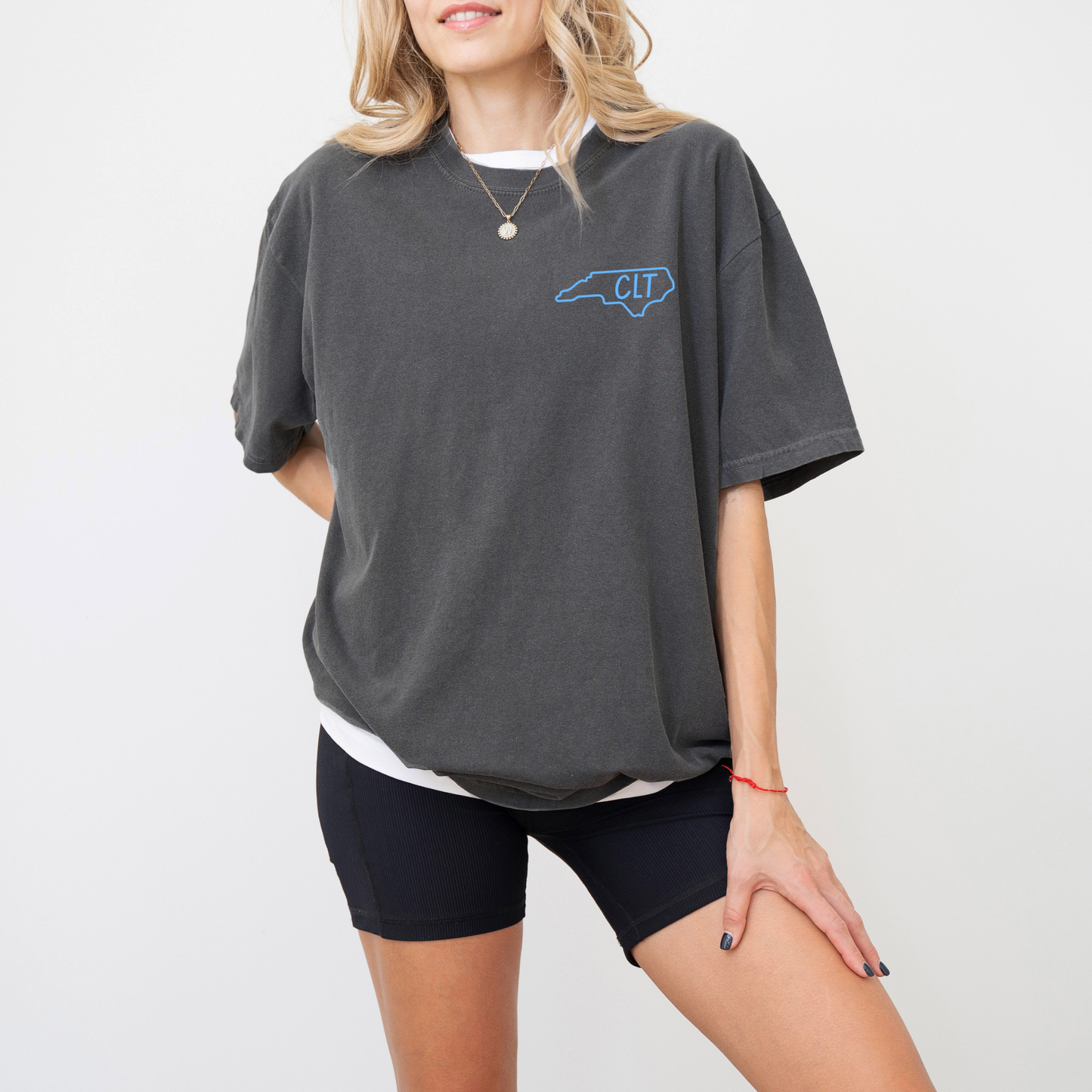 Blue Charlotte Skyline Tee - Front and Back
