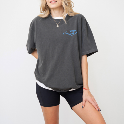 Blue Charlotte Skyline Tee - Front and Back