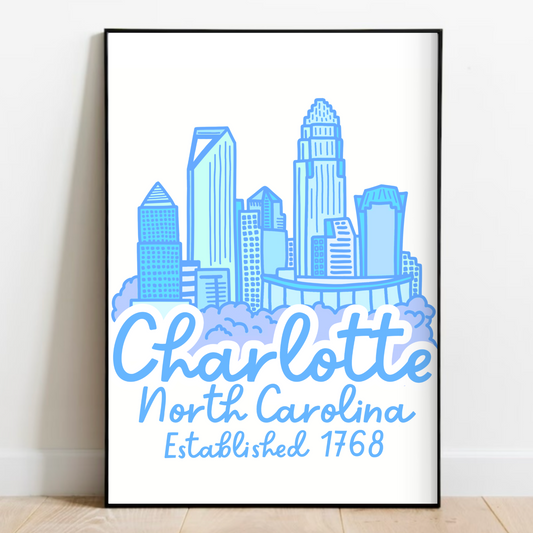 Charlotte Skyline Print