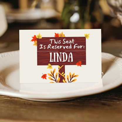 Personalized Thanksgiving Place Cards- Style 05