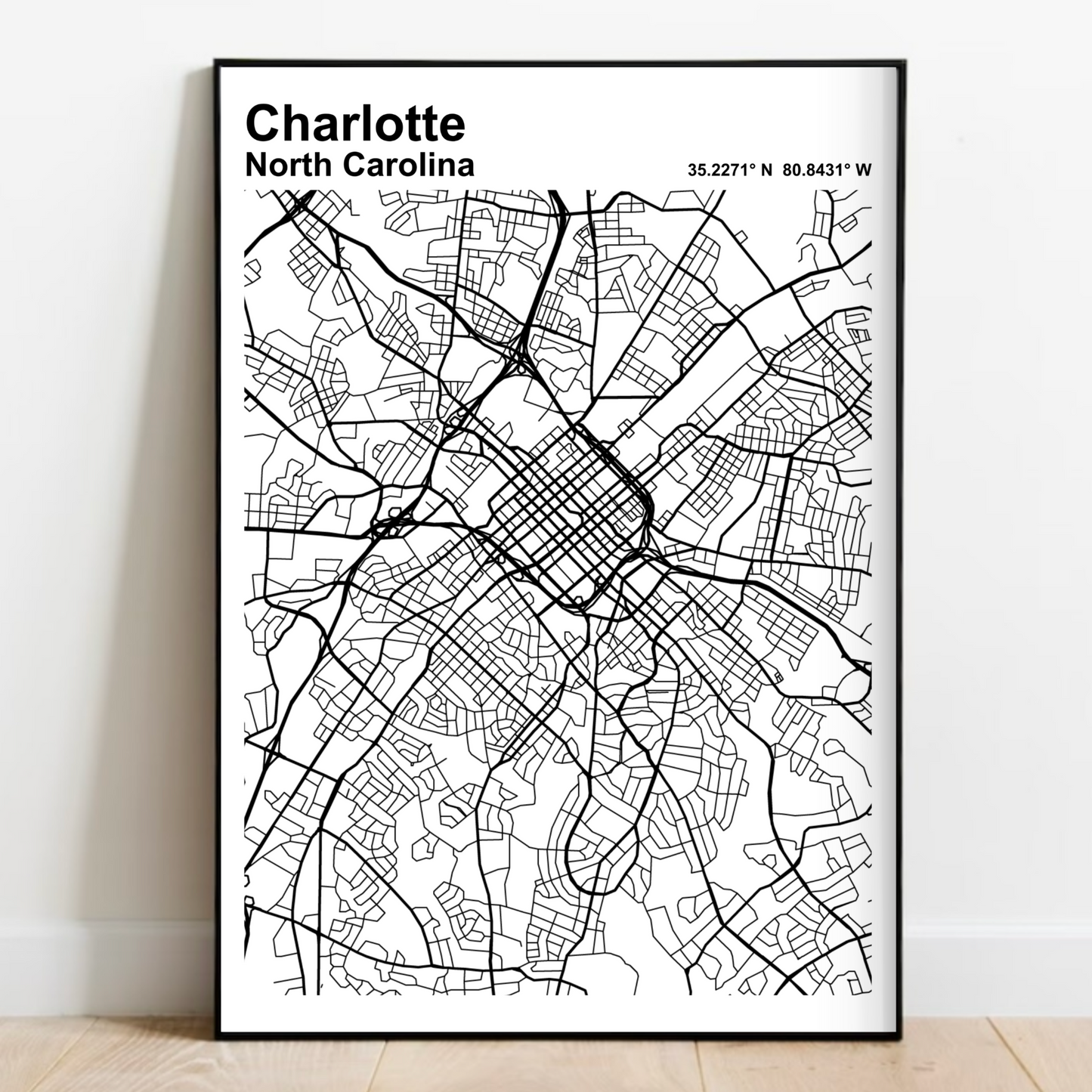 Charlotte Map Print