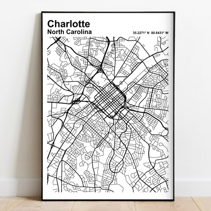 Charlotte Map Print