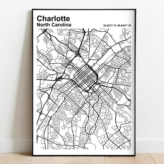Charlotte Map Print