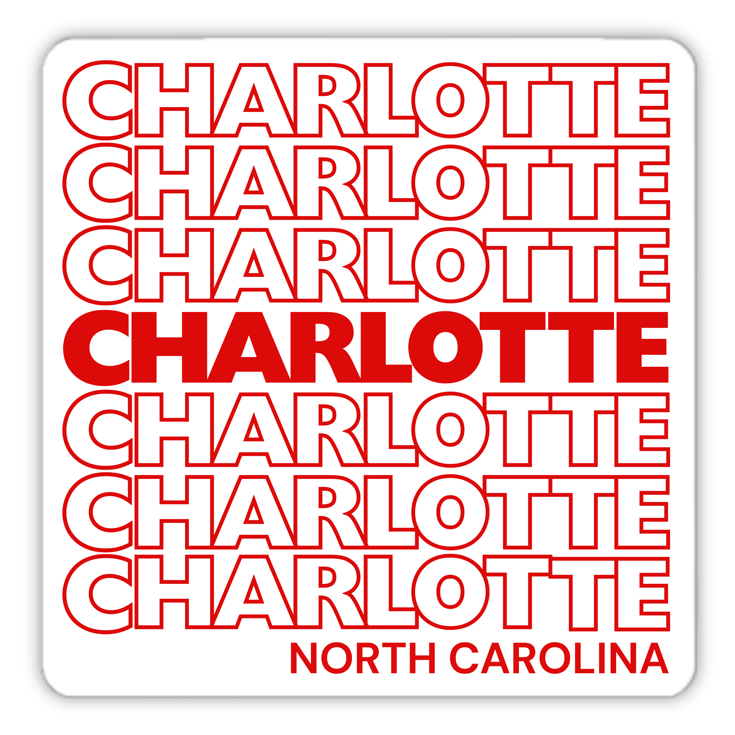Charlotte Sticker, Charlotte North Carolina, CLT NC City Art Charlotte ...