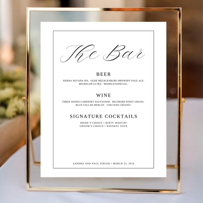 Custom Bar Menu Sign