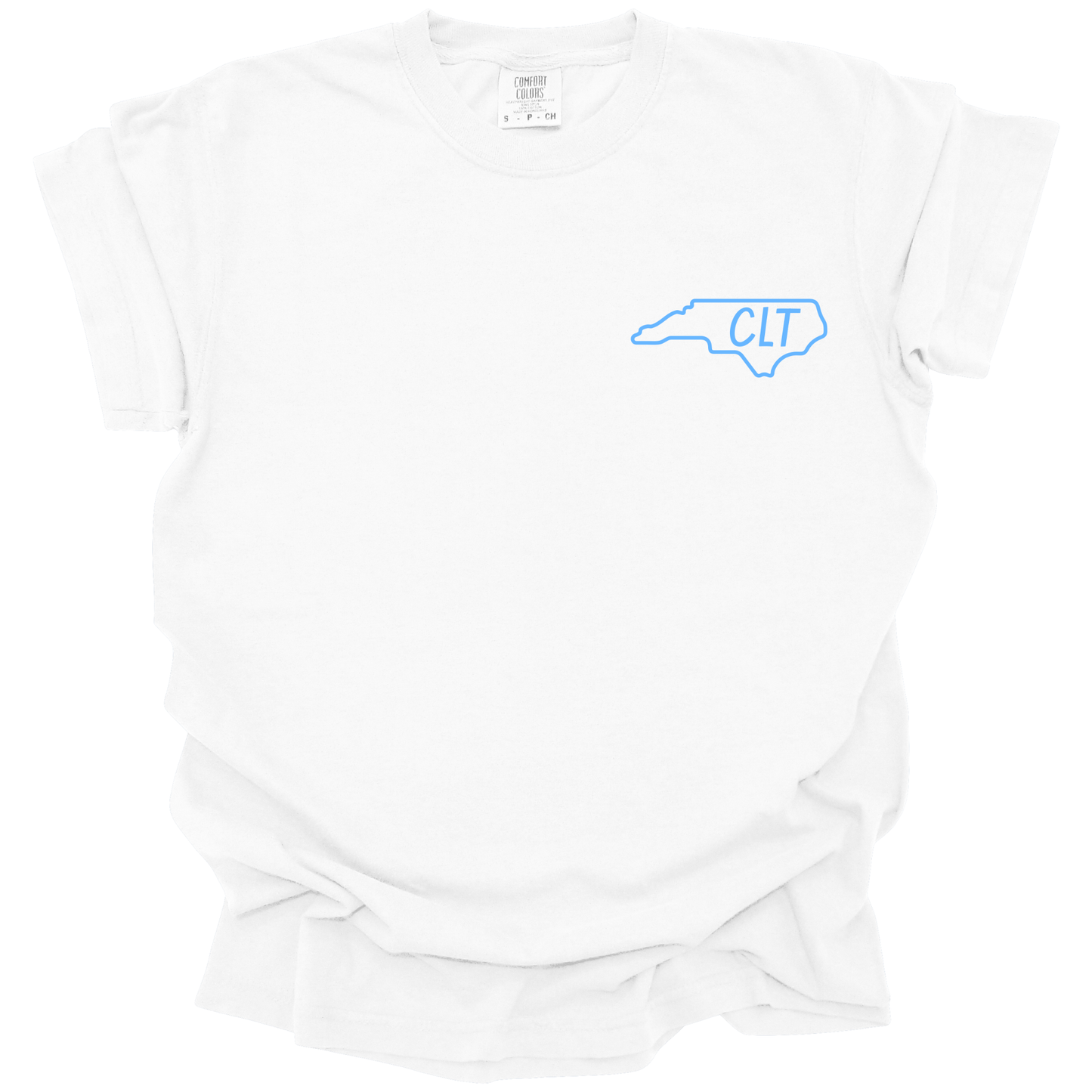 Blue Charlotte Skyline Tee - Front and Back