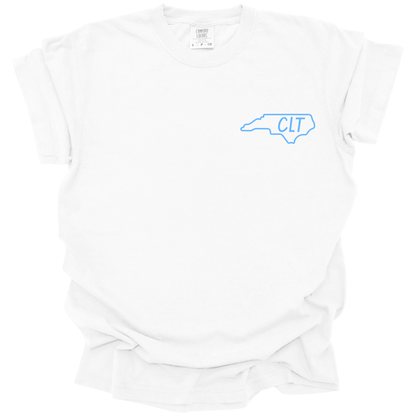 Blue Charlotte Skyline Tee - Front and Back