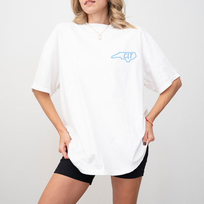 Blue Charlotte Skyline Tee - Front and Back