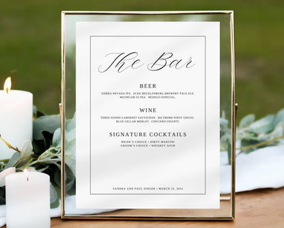 Custom Bar Menu Sign