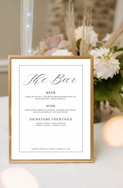 Custom Bar Menu Sign