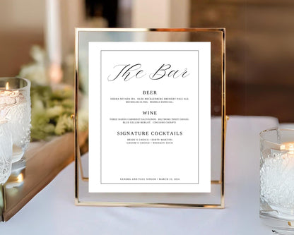 Custom Bar Menu Sign