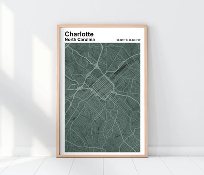 Charlotte Map Print