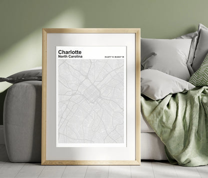 Charlotte Map Print