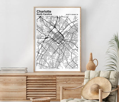 Charlotte Map Print