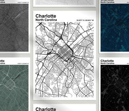 Charlotte Map Print