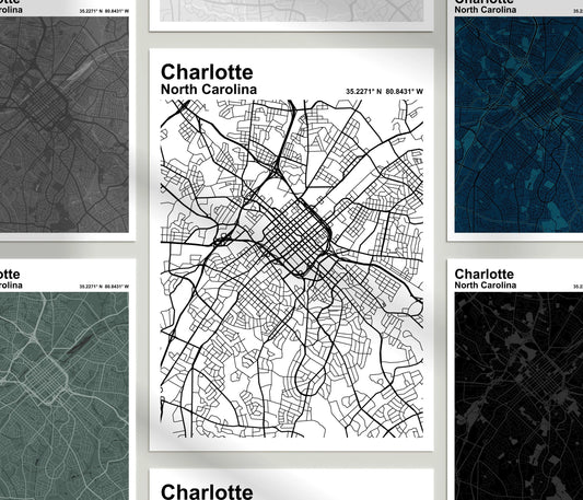 Charlotte Map Print