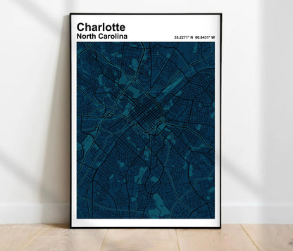Charlotte Map Print