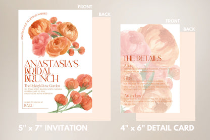 Floral Invitation and Details Card