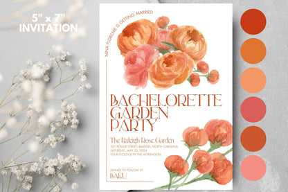 Floral Invitation and Details Card