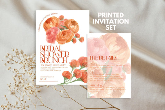 Floral Invitation and Details Card