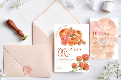 Floral Invitation and Details Card