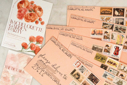 Floral Invitation and Details Card