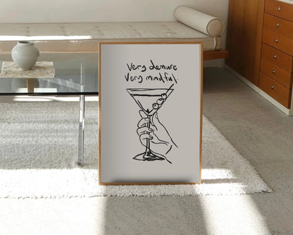 Demure and Mindful Martini Print