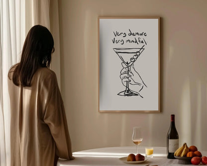 Demure and Mindful Martini Print