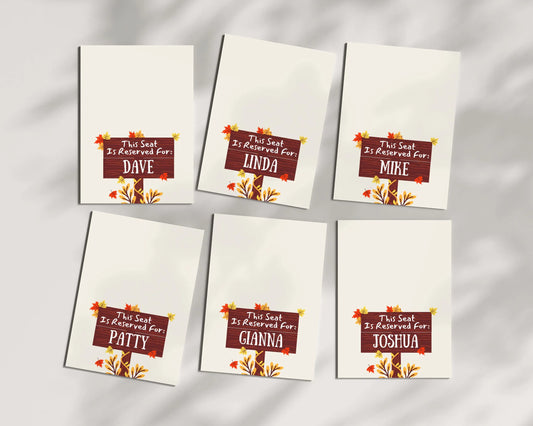 Personalized Thanksgiving Place Cards- Style 05