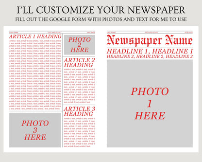 Custom Pregnancy Announcement Newspaper